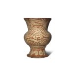 A THAI PAINTED POTTERY BAN CHIANG-TYPE VASE PROBABLY NEOLITHIC Supported on a tall spread foot and
