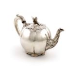 A William IV silver teapot, by Paul Storr, London 1831, also stamped 'STORR & MORTIMER', melon form,