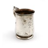 An Edwardian silver mug, by Horace Woodward and Co. Limited, London 1904, tapering circular form,