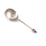 A seventeenth century silver Cherub knop spoon, marks worn, also with a worn cone mark, in the