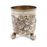 An early 18th century German silver beaker, maker's mark IH over M, Nürnberg circa 1714, circular