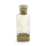 A Victorian silver-gilt mounted scent bottle vinaigrette, by S. Mordan, London 1861, shaped