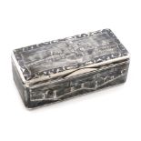 A 19th century Russian silver and niello work snuff box, assay master A. Kovalskiy, Moscow 1852