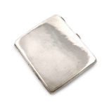 By Omar Ramsden, an Arts and Crafts silver cigarette case, London 1921, plain shaped rectangular