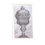 Two engravings 'Design for a Goblet with Round Medallions' and 'Design for a Double Goblet, with two