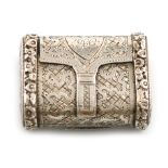 A George III silver purse vinaigrette, by John Shaw, Birmingham 1819, rectangular form, engraved