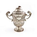 An 18th century Irish silver two-handled cup with a later cover, probably by William Williamson,