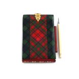 A late 19th century Tartanware aide memoire, rectangular from, decorated with two tartans, with a