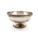 A late-Victorian silver rose bowl, by Martin, Hall and Company, Sheffield 1896, circular form,