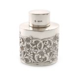 A late-Victorian silver tea canister, by William Hutton and Sons, London 1898, oval cylindrical