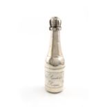 A French novelty electroplated Champagne bottle, by L. Roussel, B de la Madeline, Paris, the