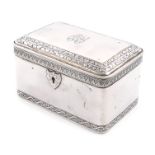 A 19th century Austro-Hungarian silver sugar box, maker's mark possibly WH, Vienna circa 1815,