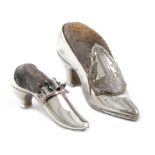 An Edwardian novelty silver shoe pin cushion, by Adie and Lovekin Ltd, Birmingham 1904, modelled