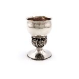 By Omar Ramsden and Alwyn Carr, an Arts and Crafts silver goblet, London 1910, also engraved 'OMAR