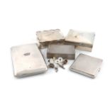 A mixed lot of silver items, various dates and makers, comprising: a naval cigarette case, the front