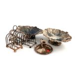 A mixed lot of silver items, comprising: a Victorian small chamber stick, by Creswick and Co,