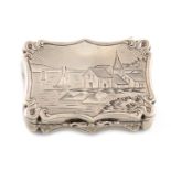 A Victorian silver engraved vinaigrette, by Nathaniel Mills, Birmingham 1846, rectangular form,