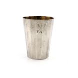 A late 18th century Spanish silver beaker, maker's mark of Munoz, assay master Jose Reyna Laguna,