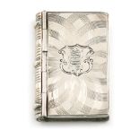 A Victorian silver book vinaigrette, by Nathaniel Mills, Birmingham 1844, rectangular book form,