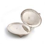 A pair of George III silver teapot stands, by Solomon Hougham, marks worn, plain oval form,