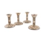 A matched set of four modern silver candlesticks, by W I Broadway & Co, Birmingham 1961 and 1978,