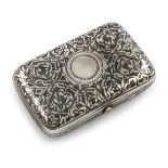 A 19th century Russian silver and niello work cheroot case, assay master NK unidentified, Moscow