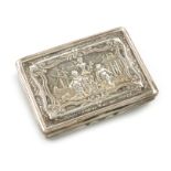 An early 19th century Austro-Hungarian parcel-gilt silver snuff box, circa 1810, rectangular form,