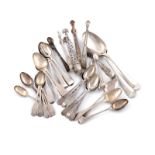 A mixed lot of silver flatware, various dates and makers, comprising: two Hanoverian pattern