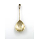 A James I West Country silver-gilt Barnstaple Decorated Seal-top spoon, by John Quick, Barnstaple