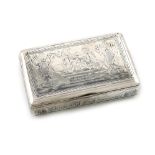 A 19th century Russian silver and niello work snuff box, assay master Nikolay Dubrovin, Moscow circa