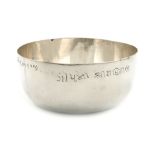 A 19th century colonial silver bowl, maker's mark B.S, also with an H and a date, possibly 1850,