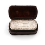 A William IV silver 'castle-top' snuff box, Newstead Abbey, by Taylor and Perry, Birmingham 1835,