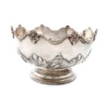 A Victorian silver rose bowl, by Gibson and Langman, London 1897, circular form, swirl-fluted and