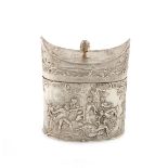 An Edwardian silver tea caddy, with import marks for Chester 1903, importer's mark of S. Landeck,