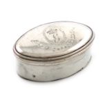 A George III silver nutmeg grater, by Phipps and Robinson, London 1809, oval form, the hinged