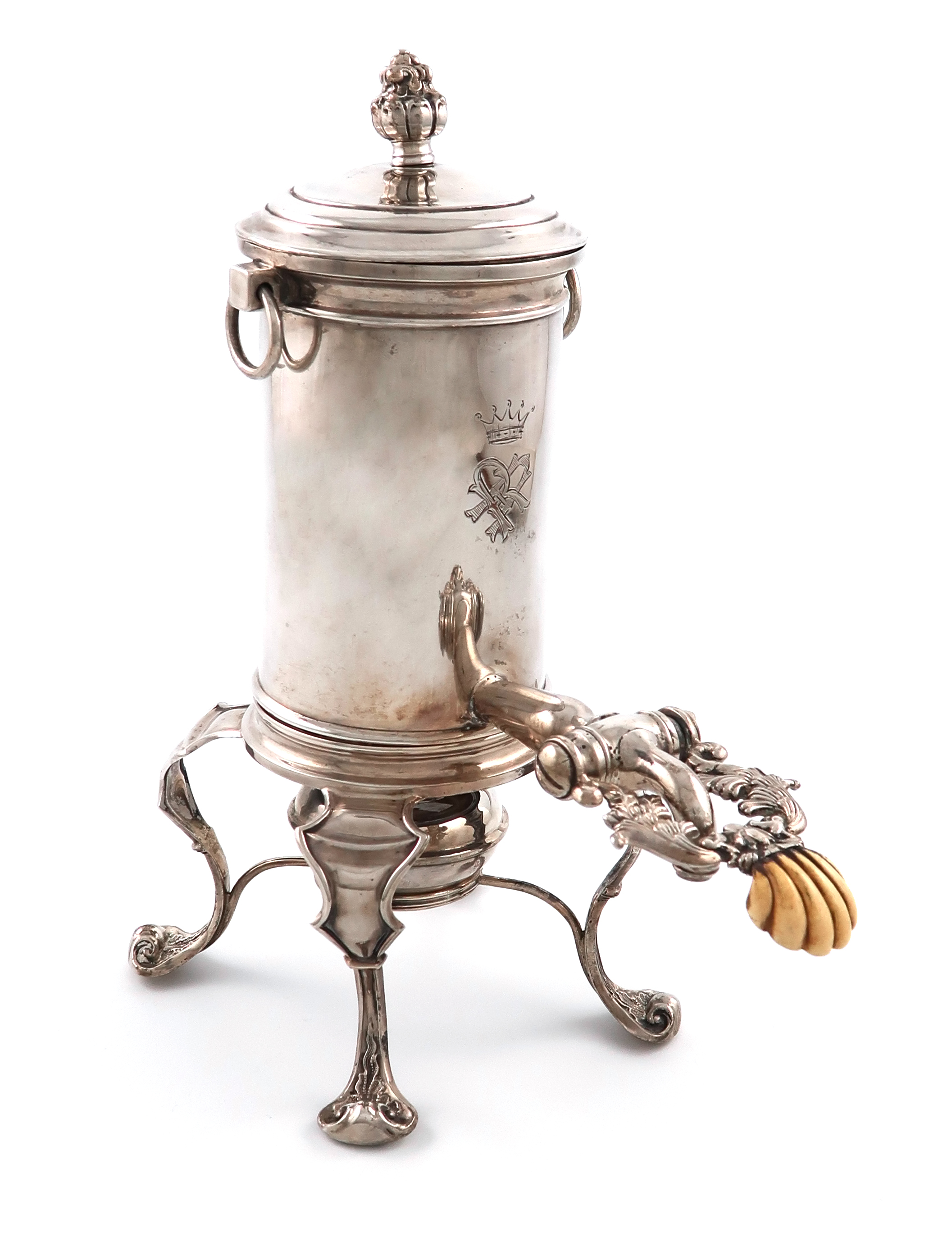 λA 19th century Austro-Hungarian small silver coffee urn, by Mayerhofer and Klinkosch, Vienna