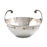 An Arts and Crafts silver two-handled bowl, with import marks for London 1903, importer's mark of