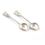 By H. G. Murphy, a pair of Art Deco silver spoons, London 1929, also marked with the Falcon mark,