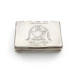 A 19th century Colonial silver snuff box, the base and cover marked DS twice, and S&S, (overstriking