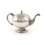 A George II Scottish silver bullet teapot, by James Kerr, Edinburgh 1737, assay master's mark