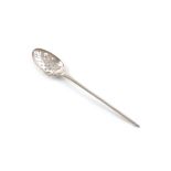 A George III silver mote spoon, maker's mark R.C twice, the oval bowl pierced with mullets and