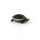 An Edwardian novelty silver turtle pin cushion, by Saunders and Shepherd, Birmingham 1906,