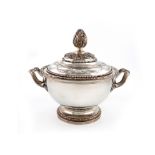 A French silver two-handled tureen and cover, by A. Risler and Carre, Paris, circa 1900-1920,