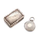 A William IV silver vinaigrette, by Nathaniel Mills, Birmingham 1834, rectangular form, engraved