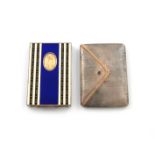 λAn Austrian silver and enamel cigarette case, maker's mark of FN, circa 1920, rectangular form,