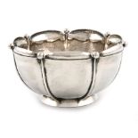 By Omar Ramsden, an Arts and Crafts silver bowl, London 1937, also engraved 'OMAR RAMSDEN ME FECIT',