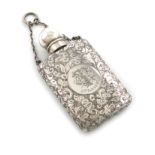 A Victorian silver scent bottle, by S. Mordan and Co., London 1890, rectangular form, engraved