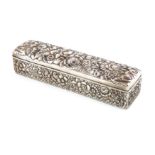 A late 19th century American silver dressing table box, by Tiffany and Co, rectangular form, the