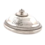 A George III silver meat dish cover, by Paul Storr, part-marked for London 1806, oval form, part-