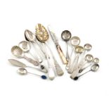 A mixed lot of silver flatware, various dates and makers, comprising: a Victorian Queen's pattern